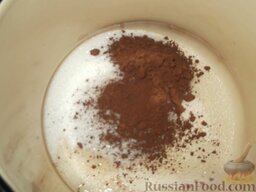 Глазурь шоколадная с какао: Как приготовить шоколадную глазурь из какао-порошка:    Размешать какао с сахаром.