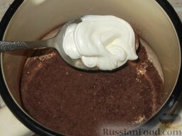 Глазурь шоколадная с какао: Добавить сметану.