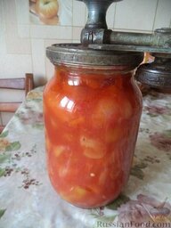 Перец в томатном пюре (лечо): Закатывают герметично крышками.
