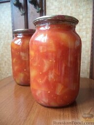 Перец в томатном пюре (лечо): Перец в томатном пюре (лечо) готов.  Приятного аппетита!