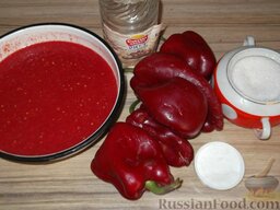 Болгарское лечо: Продукты для лечо из болгарского перца с томатным соком: