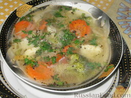 Суп "Овощная феерия": Овощной суп готов. Приятного аппетита!