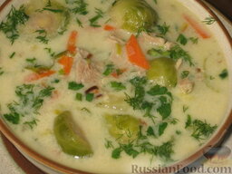 Суп с брюссельской капустой и сливками: Суп из брюссельской капусты готов. Приятного аппетита!