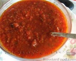 Соус "Болоньез": Получится томатная часть соуса 