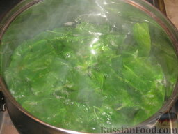 Странголапрети (ньокки со шпинатом): Бланшировать шпинат в подсоленной воде несколько минут, затем откинуть на дуршлаг и обсушить.