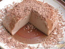 Шоколадный пудинг из манки: Готовый пудинг шоколадный в разрезе.   Приятного аппетита!