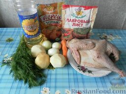 Куриный суп: Продукты для приготовления куриного супа: