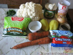 Рагу из цветной капусты: Ингредиенты рагу из цветной капусты очень простые и легкодоступные.