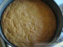 Пирог из тыквы: Поставить форму в духовку на среднюю полку и выпекать  пирог до золотистого цвета 30-35 минут.