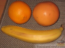 Смузи: Для приготовления смузи нам понадобится апельсин, грейпфрут и банан.