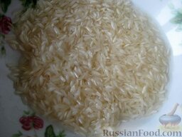 Сытный рисовый суп: Рис помыть.