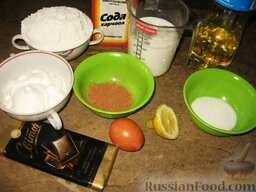 Шоколадные оладьи: Ингредиенты для шоколадных оладий.
