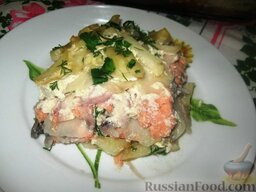 Лосось, запеченный по-фински: Готовый лосось, запеченный с картофелем.   Приятного аппетита!