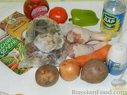 Простое овощное рагу с курицей: Набор продуктов для овощного рагу с курицей: