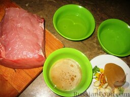 Свинина маринованная жареная: Ингредиенты для приготовления жареной свинины маринованной.