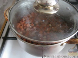 Фасоль красная с ореховым соусом: Залить фасоль свежей холодной водой и сварить до готовности 40-80 минут (в зависимости от размера и свежести). Охладить.