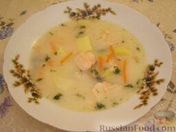 Рыбный суп "Финские мотивы": Рыбный суп со сливками готов. Приятного аппетита!
