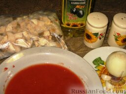 Пасташутта с грибным соусом: Продукты для приготовления пасташутты с грибным соусом.