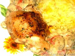 Курица в баклажанном соусе: Готовая курица с баклажанами. Приятного аппетита!
