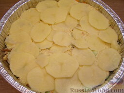 Запеканка из картофеля и кабачков (в микроволновке): Выложить оставшийся картофель.