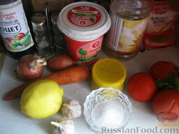 Горчично-овощной маринад для шашлыка: Продукты на маринад для шашлыка  перед вами.