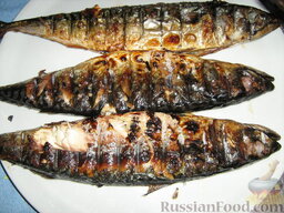 Салат со скумбрией-гриль: Рыба-гриль.