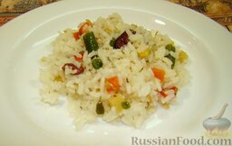 Рис с овощами: Рис с овощами подавать горячим.  Приятного аппетита!