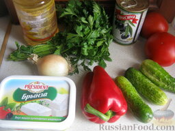 Крестьянский салат по-гречески: Продукты для салата греческого перед вами.