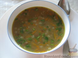 Суп из свиных копченых ребрышек с зеленой чечевицей: Суп с копчеными ребрышками и  зеленой чечевицей готов.  Приятного аппетита!