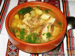 Суп с белыми грибами и картофельными галушками: Суп из белых грибов с картофельными галушками готов. Приятного аппетита!