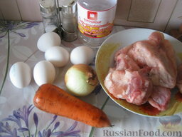 Куриный суп с лапшой из омлета: Продукты для куриного супа с лапшой перед вами.