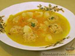 Овощной суп с рисовыми фрикадельками: Овощной суп с фрикадельками рисовыми готов.   Приятного аппетита!