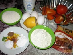 Перевернутый пирог с хурмой: Как приготовить перевернутый пирог с хурмой:    Просеять муку с разрыхлителем, содой и корицей.