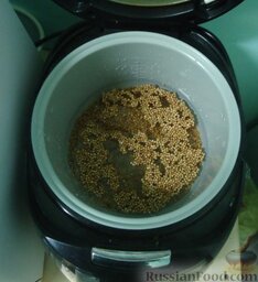 Гречневая каша в мультиварке: Как приготовить гречневую кашу в мультиварке:    Гречку промываем, очищаем.  Заливаем крупу в мультиварке холодной водой.