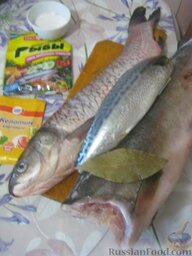 Заливное "Рыбное ассорти": Продукты для рыбного заливного перед вами.
