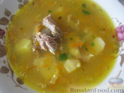 Гороховый суп со свиными ребрышками: Гороховый суп со свиными ребрышками готов.  Приятного аппетита!