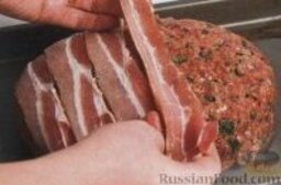 Мясной "хлеб" (мясной рулет) из трех видов мяса: Оборачиваем мясной 