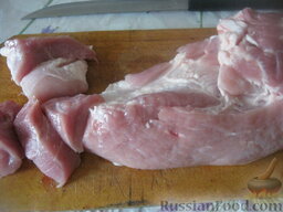 Шашлык в рукаве (из свинины): Как приготовить шашлык из свинины в рукаве:    Свинину вымыть, обсушить салфеткой.