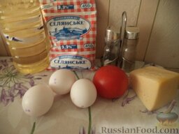 Сырный омлет с помидорами: Продукты для рецепта перед вами.
