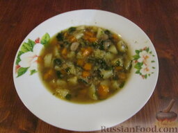 Грибной суп с чечевицей: Подавать суп со сметаной.   Приятного аппетита!