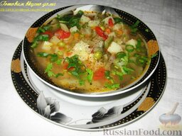 Овощной летний суп: В тарелке суп можно посыпать свежемолотым перцем.  Приятного аппетита!