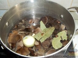 Суп из замороженных грибов: Включите плиту, налейте воду в кастрюлю и поставьте ее на огонь закипать.