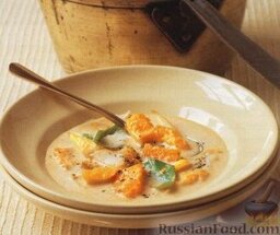 Рыбный суп-пюре с бататом и тыквой