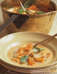Суп-пюре из батата с тыквой и рыбой