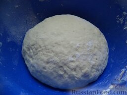 Чебуреки домашние: Затем руками замесить мягкое тесто (при вымешивании можно подсыпать муку). Готовое тесто накрыть полотенцем. Оставить на 30-60 минут.