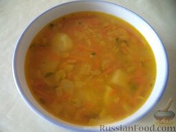 Суп гороховый с картофелем: Постный гороховый суп с картофелем готов. Подавать гороховый суп со свежей зеленью.  Приятного аппетита!