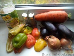 Овощное соте с баклажанами: Продукты для овощного соте с баклажанами перед вами.