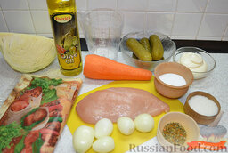 Лаваш с курицей и овощами: Ингредиенты для приготовления лаваша с курицей и овощами.