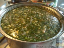 Суп рыбный с клецками: Помыть и мелко нарезать укроп. Выложить в суп. Накрыть крышкой и снять рыбный суп с клецками с огня. Дать настояться 10 минут.