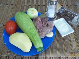 Овощное рагу с мясом (в горшочках): Необходимые продукты для овощного рагу с мясом в горшочках.